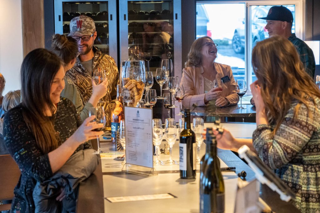 Photo of people tasting wine