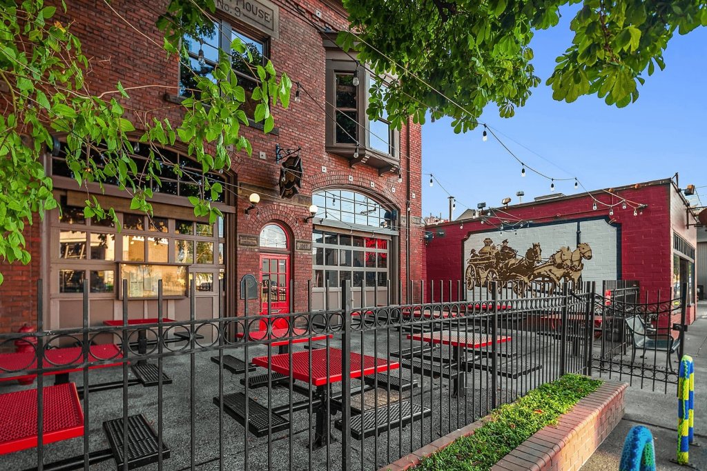Patio at E9 Brewing Co. in Tacoma, one of Washington State's beer destinations.