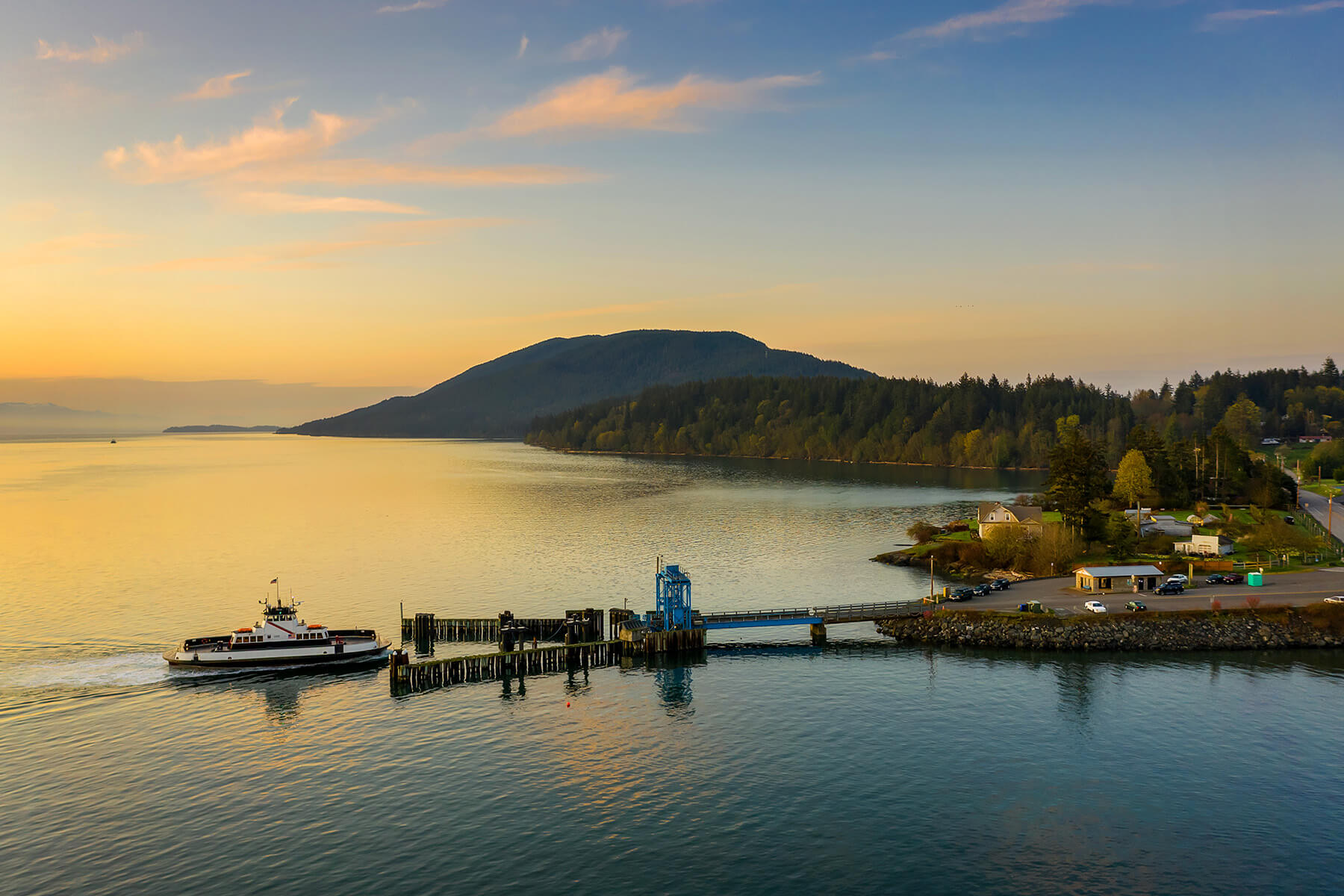 Ferry traveling between Bellingham, WA and Lummi Island. 