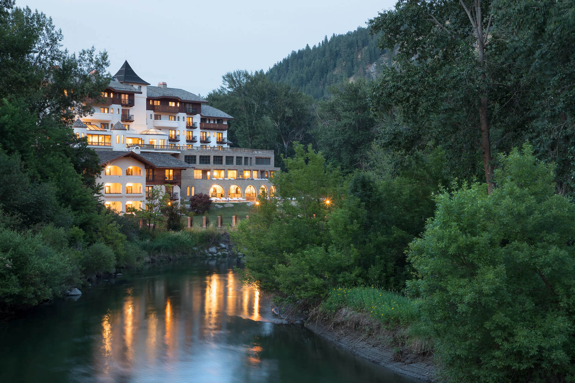 The exterior of Posthotel, one of Washington's wellness retreats 
