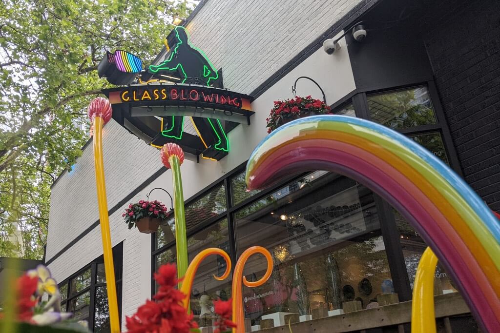 Outside of Seattle Glassblowing Studio.